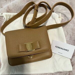 Salvatore Ferragamo Brown Leather Crossbody Bag